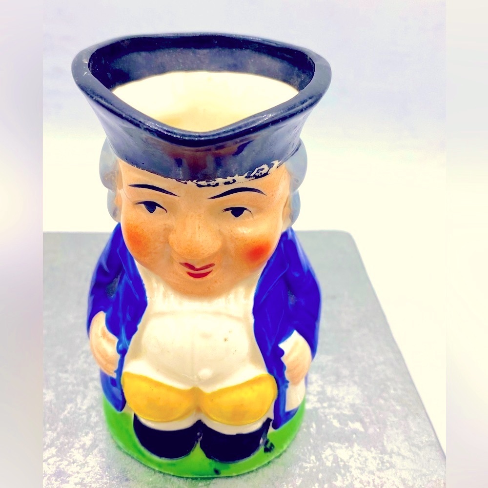 Vintage Toby Mug Minnie Creamer Pitcher Colonial Man Japan Ceramic 4” Tall